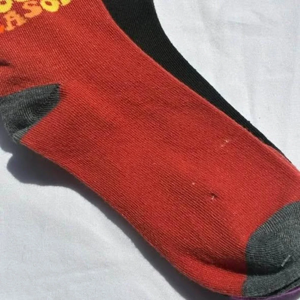 Halloween Crew Socks Black Orange Women One Size Spooky Season Set of 2